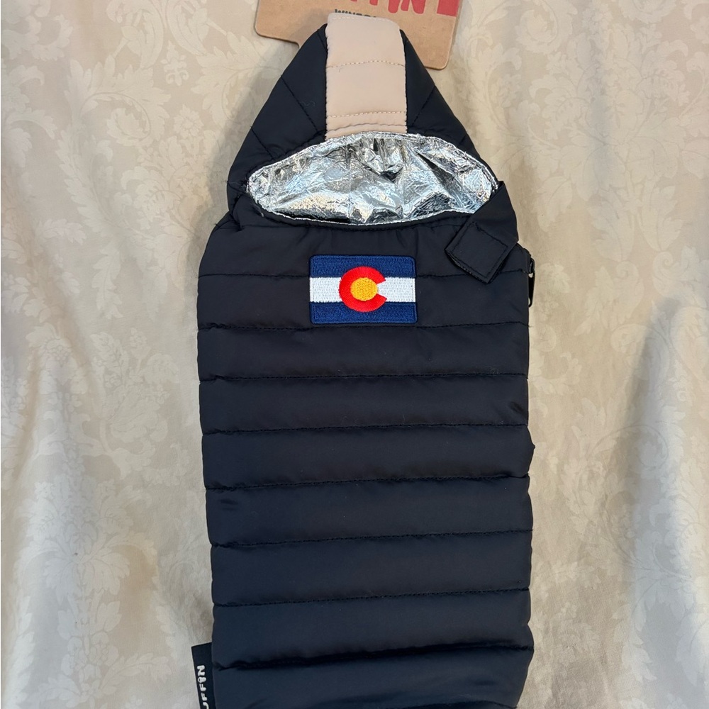 Navy Puffin Wine Beverage Bag with Colorado Patch